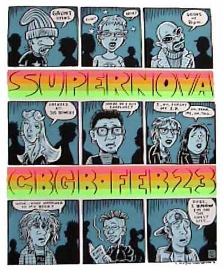 Ward Sutton - 1996 - Supernova Concert Poster @ CBGB's New York