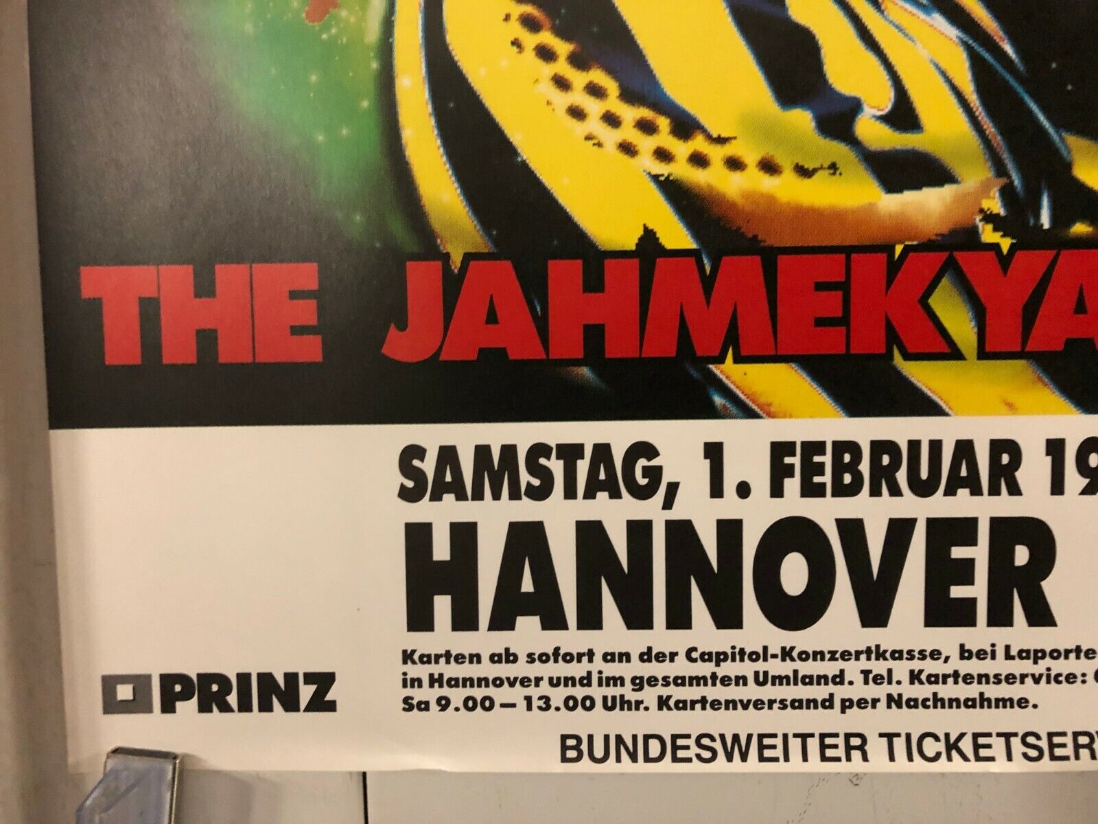 Ziggy Marley And The Melody Makers The Jahmekya Tour Poster 1992 In Hannover