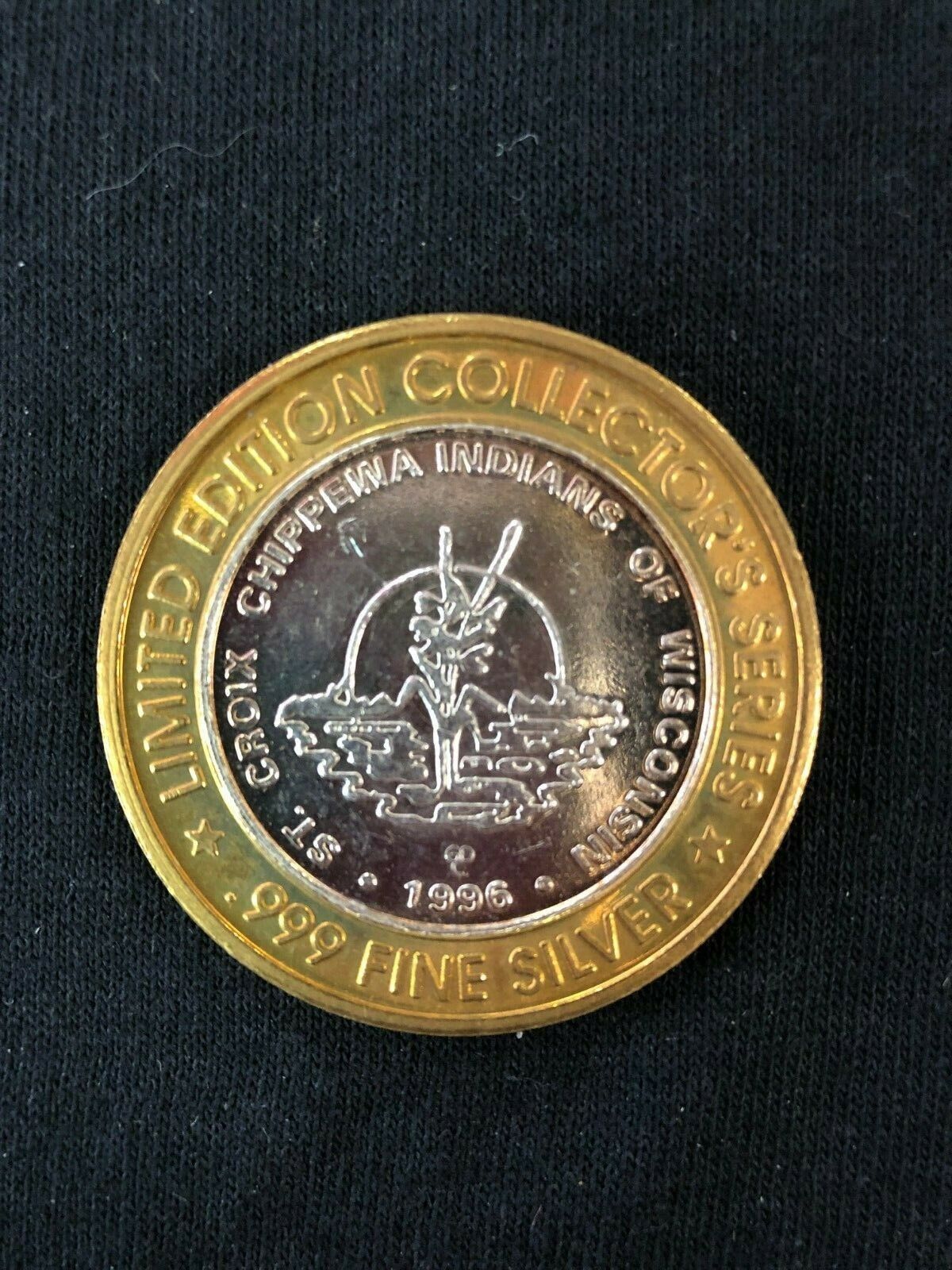 $10 .999 PURE SILVER CASINO STRIKE - ST. CROIX CASINO - AT TURTLE LAKE 1996 NEW