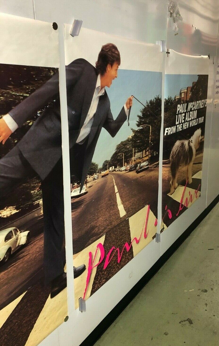 XTRA HUGE SUBWAY POSTER 3 SIDE BY SIDE PAUL MCARTNEY LIVE PROMO THE BEATLES