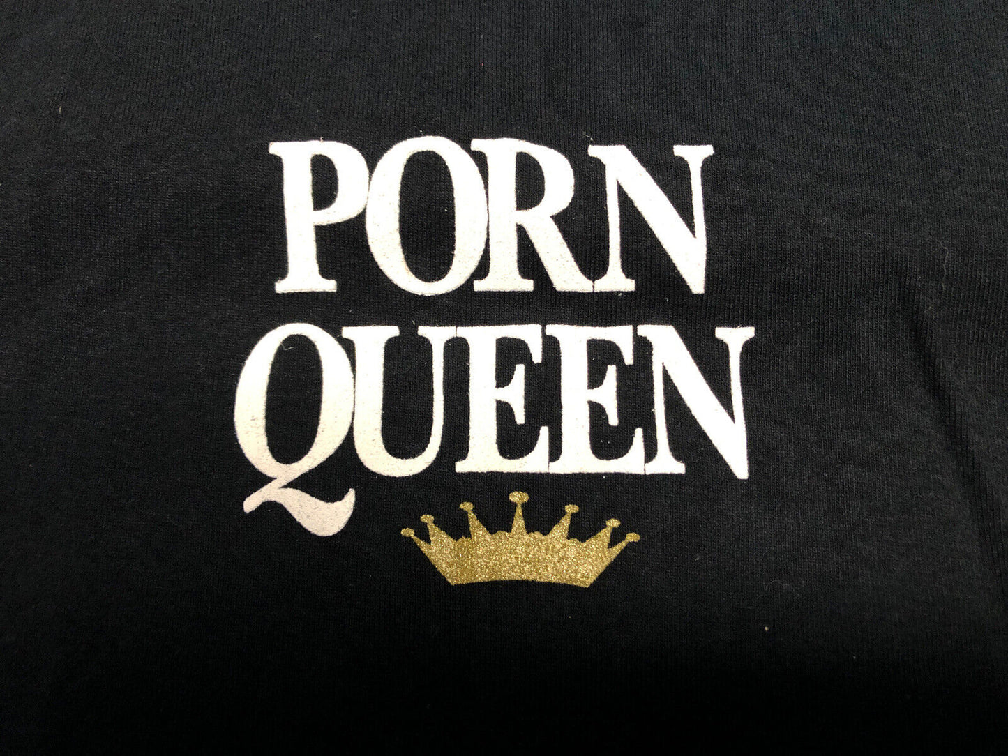 Vintage Woman’s T Shirt - Porn Queen Classic Girl Size L Black
