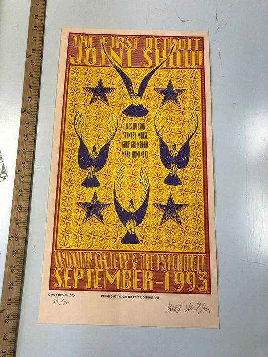 Wes Wilson - 1993 - The First Detroit Joint Show Signed And Numbered Rolled