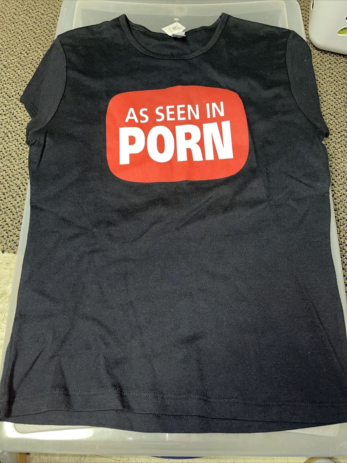Vintage Woman’s Shirt - As Seen On Porn Funny Seen On Tv Spoof Size L Bella Blk