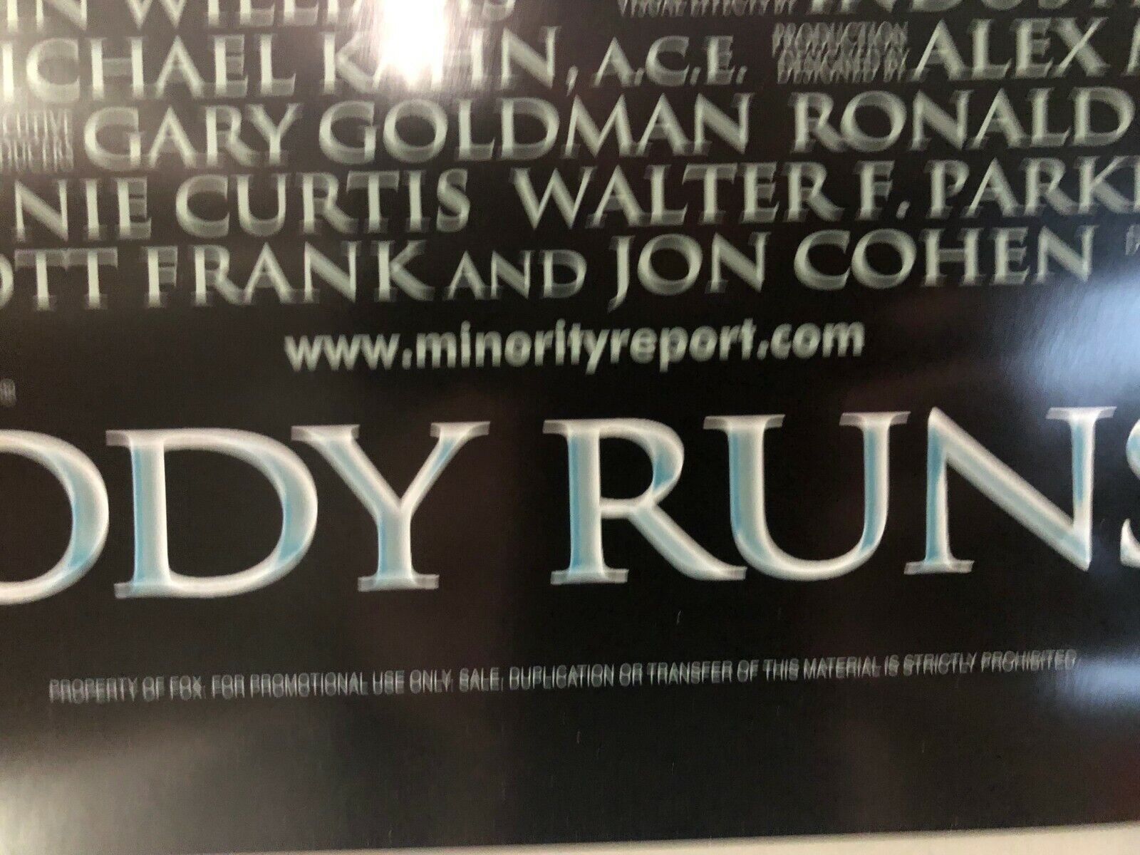 "Minority Report" Original Movie Theater Promo Poster Tom Cruise Double Sided