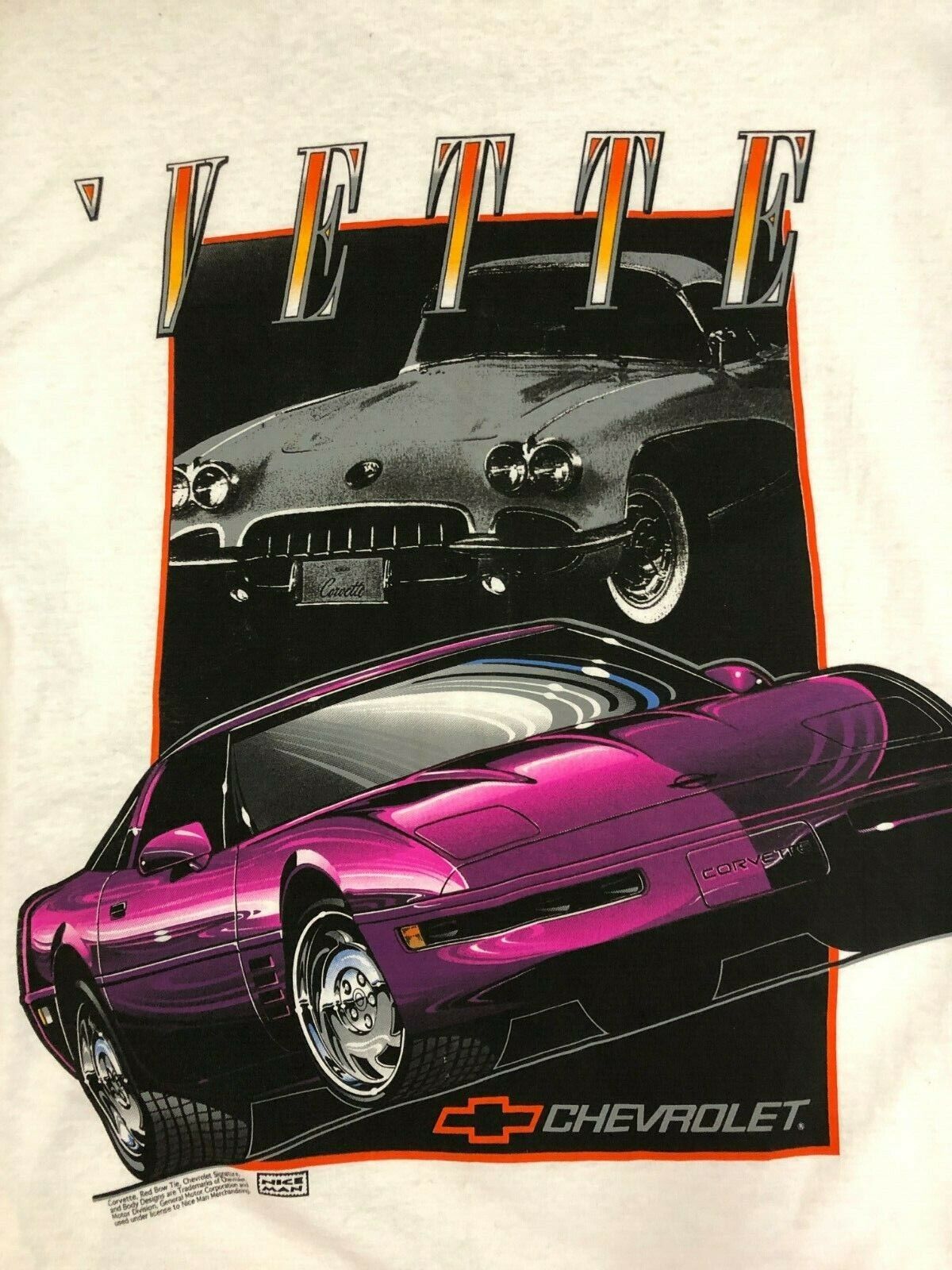 CHEVROLET Vette' Nice Man T-SHIRT Large size vintage
