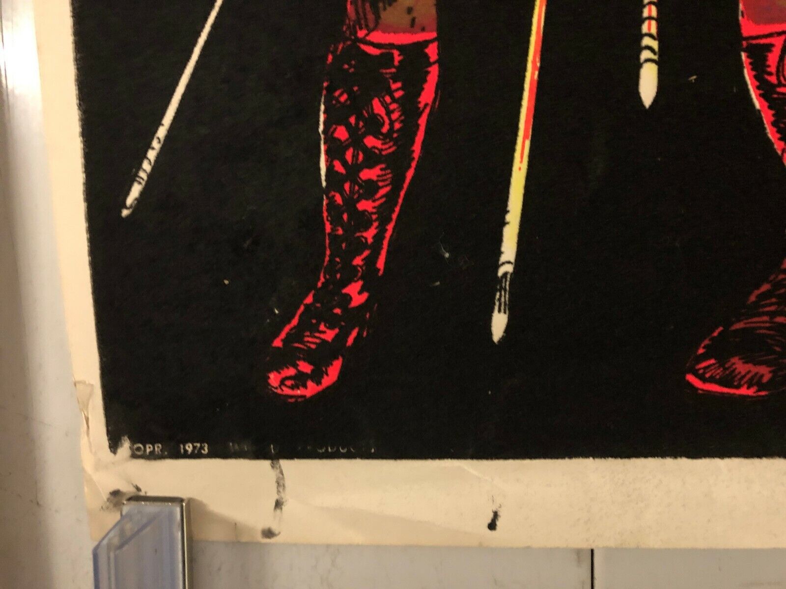 "We Shall Overcome... Or Else!" Vintage Blacklight Poster 1973 Black Panthers