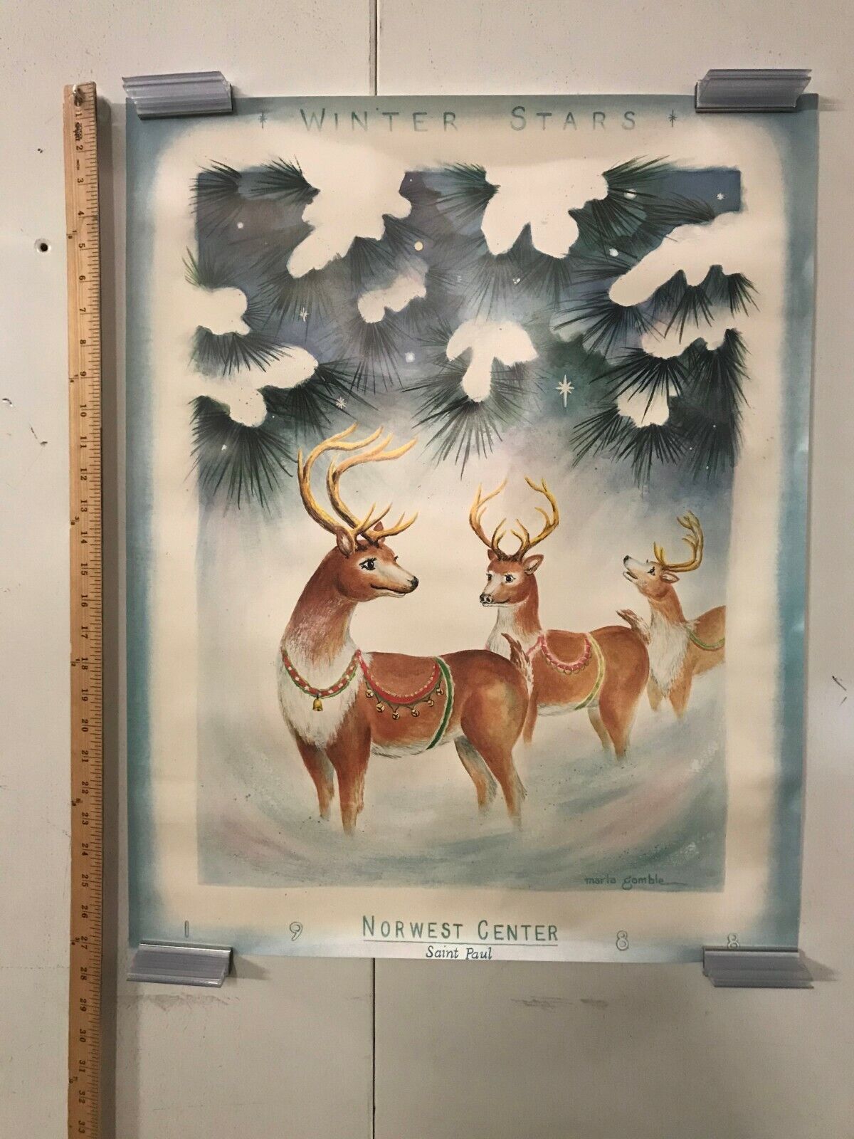 Winter Stars 28x22 Poster Minnesota 1988 NorWest Center St Paul Marla Gamble