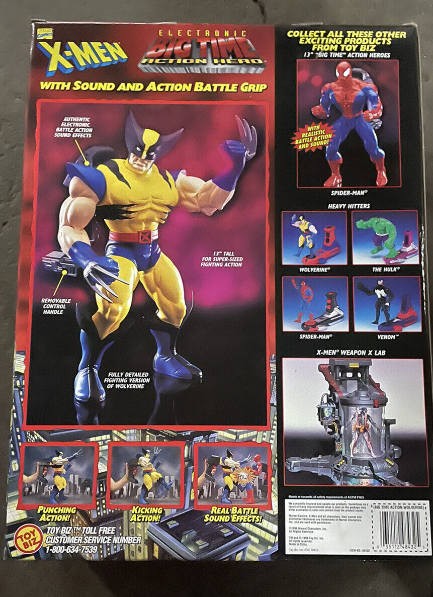 X-Men Wolverine Electronic Big Time Action Hero 1996 Action Figure Brand New 13”