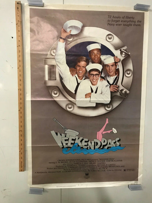 Weekend Pass 1988 Film Poster 27x41 Vintage Comedy Patrick Houser D.W. Brown
