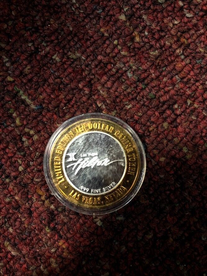 $10 .999 PURE SILVER CASINO STRIKE - LAS VEGAS HILTON Pot of Gold