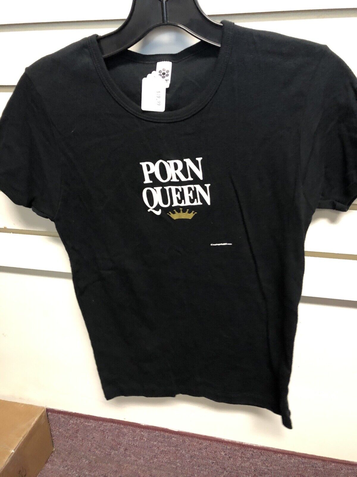 Vintage Woman’s T Shirt - Porn Queen Classic Girl Size L Black