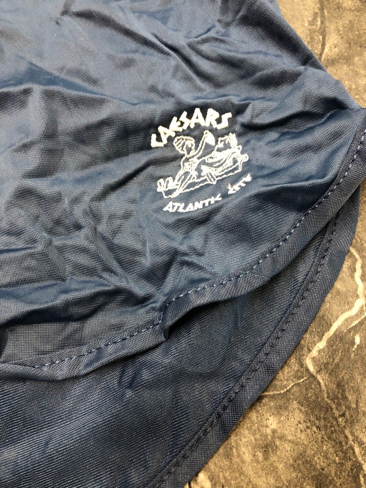 Vtg 80s Ceasar Navy Blue Soffe Athletic Shorts Mens L Lined Nylon Running Trunks