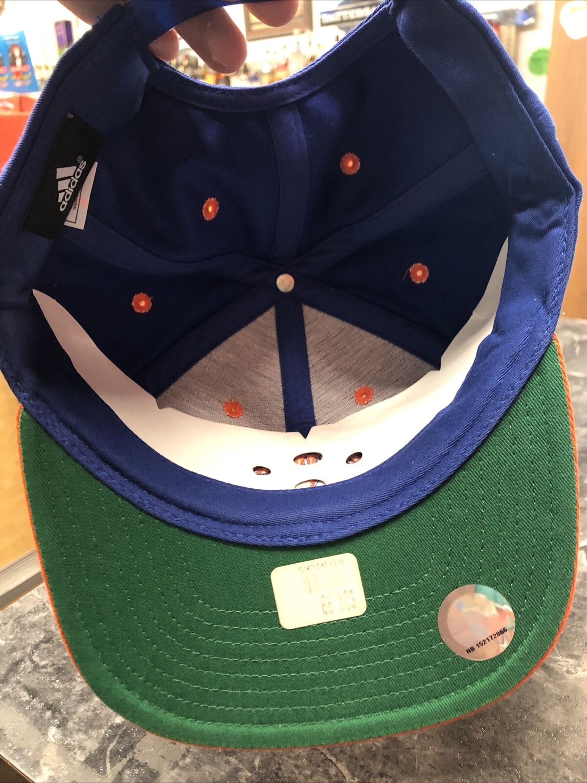 VintageNew York Knicks blue and orange snapback Adidas NBA basketball