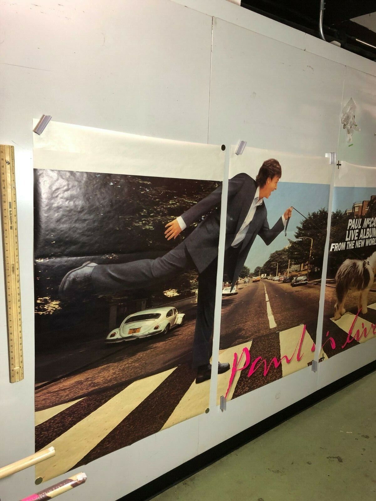 XTRA HUGE SUBWAY POSTER 3 SIDE BY SIDE PAUL MCARTNEY LIVE PROMO THE BEATLES