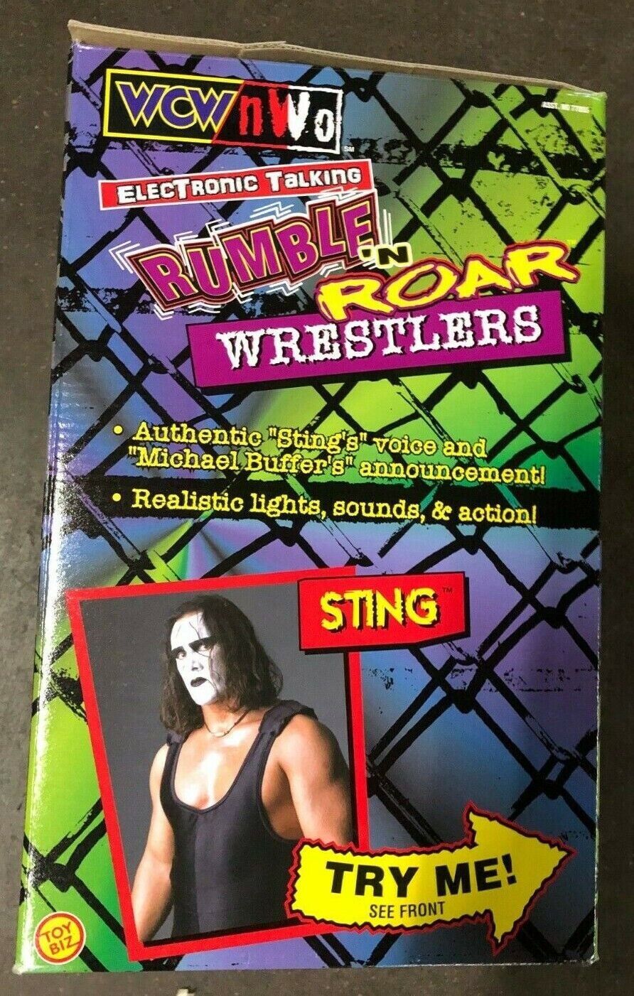 VINTAGE WCW NWO Electronic Rumble N' Roar Wrestlers "Sting" Toy Biz 1999