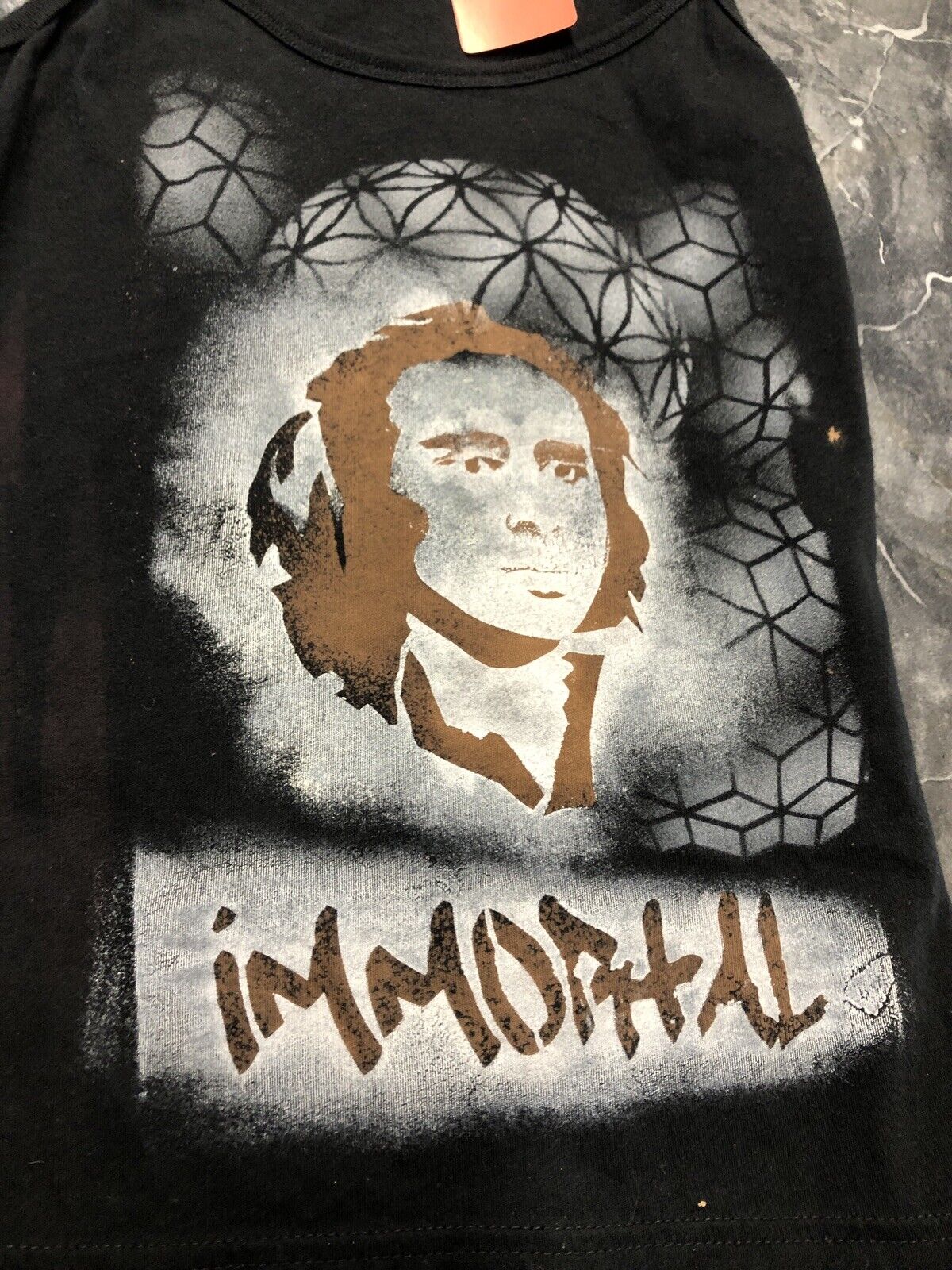 Vintage Woman’s Tank Top - Immortal Anvil Brand Face Size Small S Black