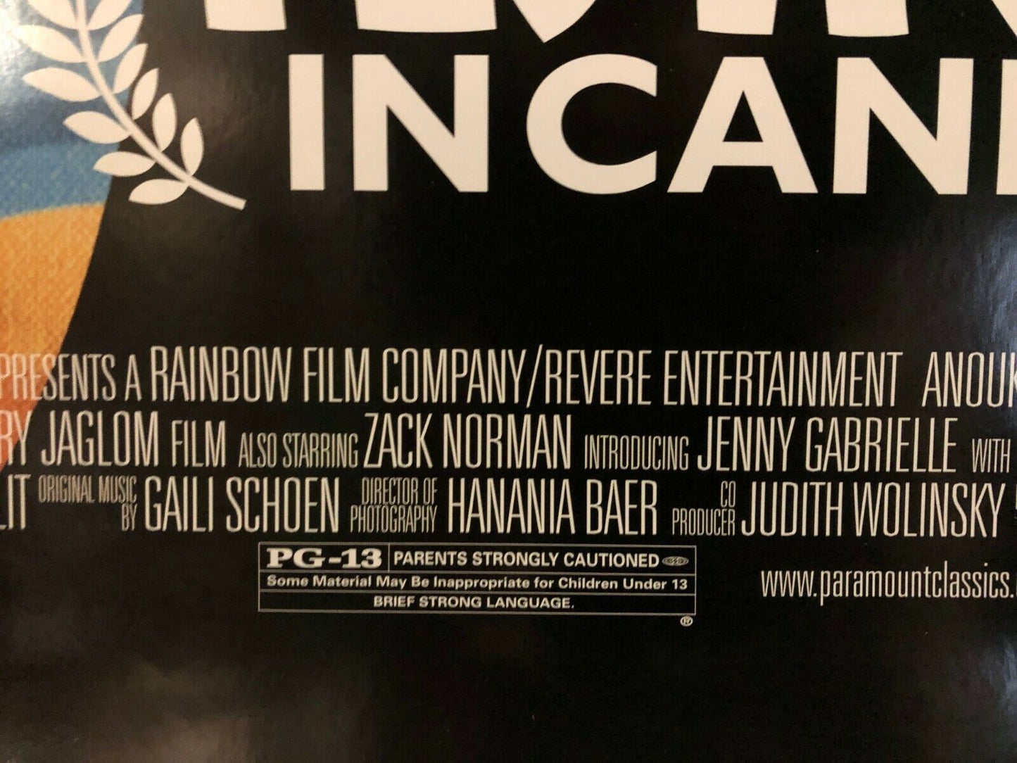 "Festival Incannes" Promotional Poster Classic Henry Jaglom Film Theater
