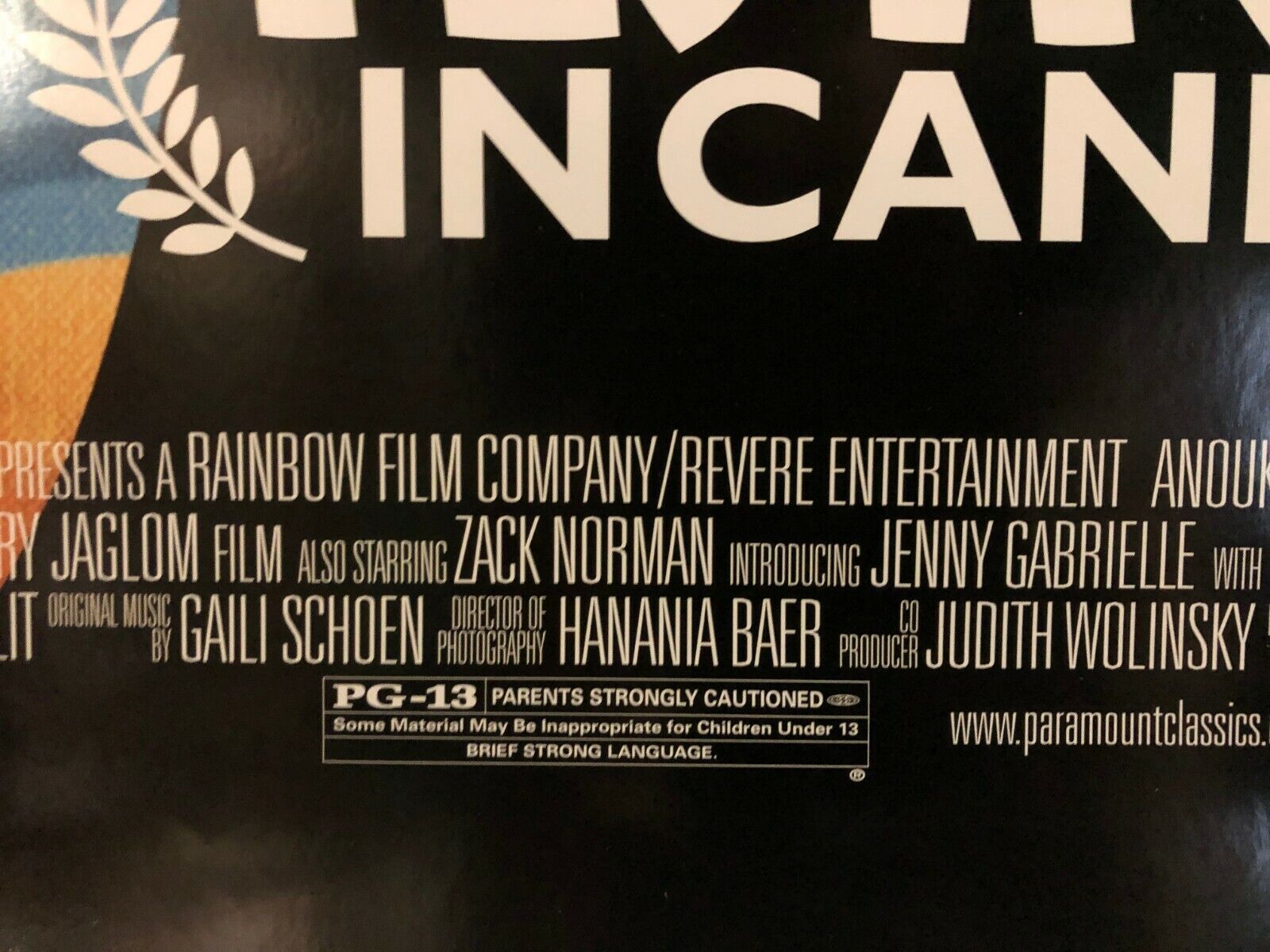"Festival Incannes" Promotional Poster Classic Henry Jaglom Film Theater