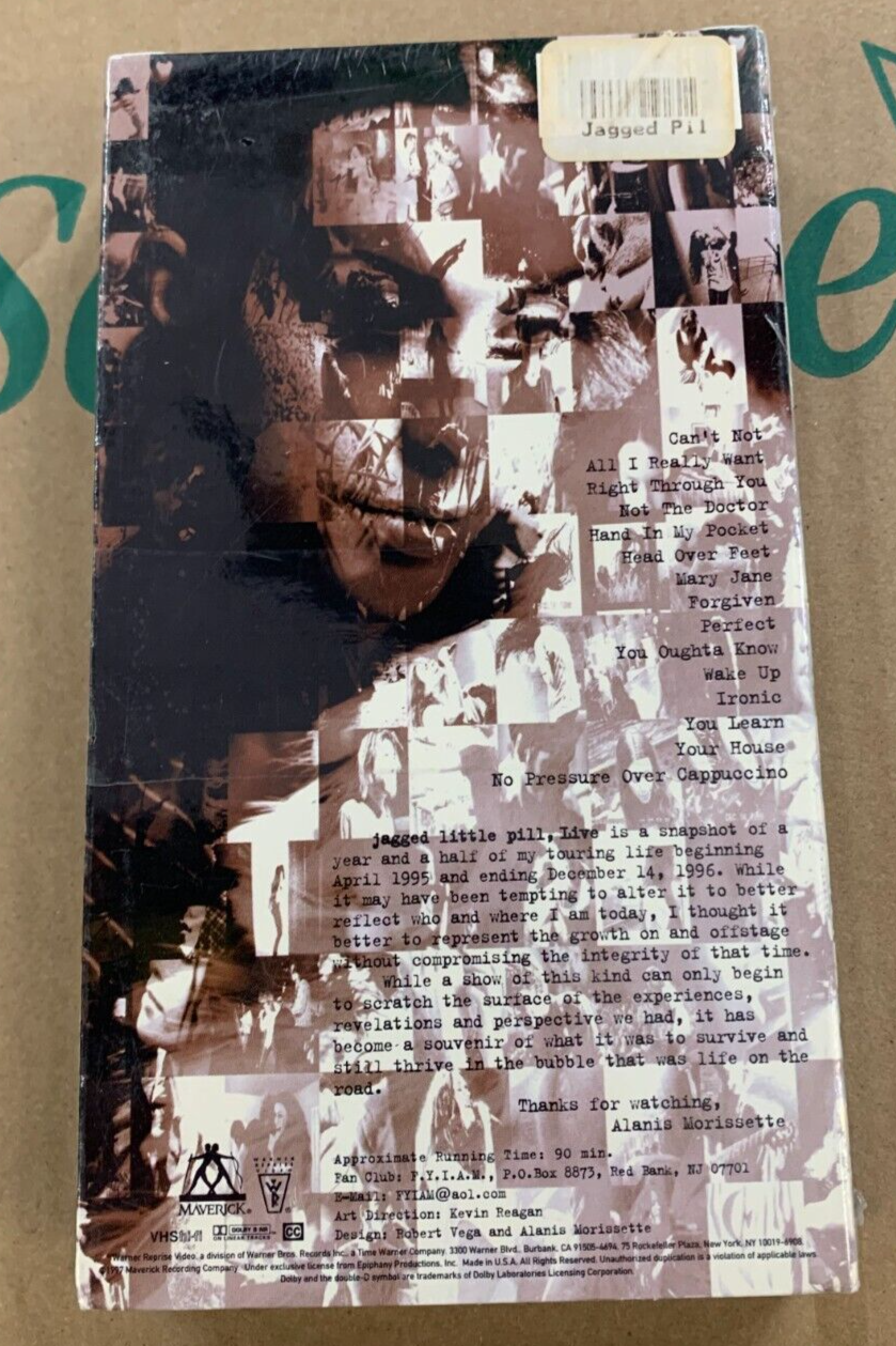 VINTAGE VHS TAPE Alanis Morissette Jagged Little Pill LIVE SEALED 1996