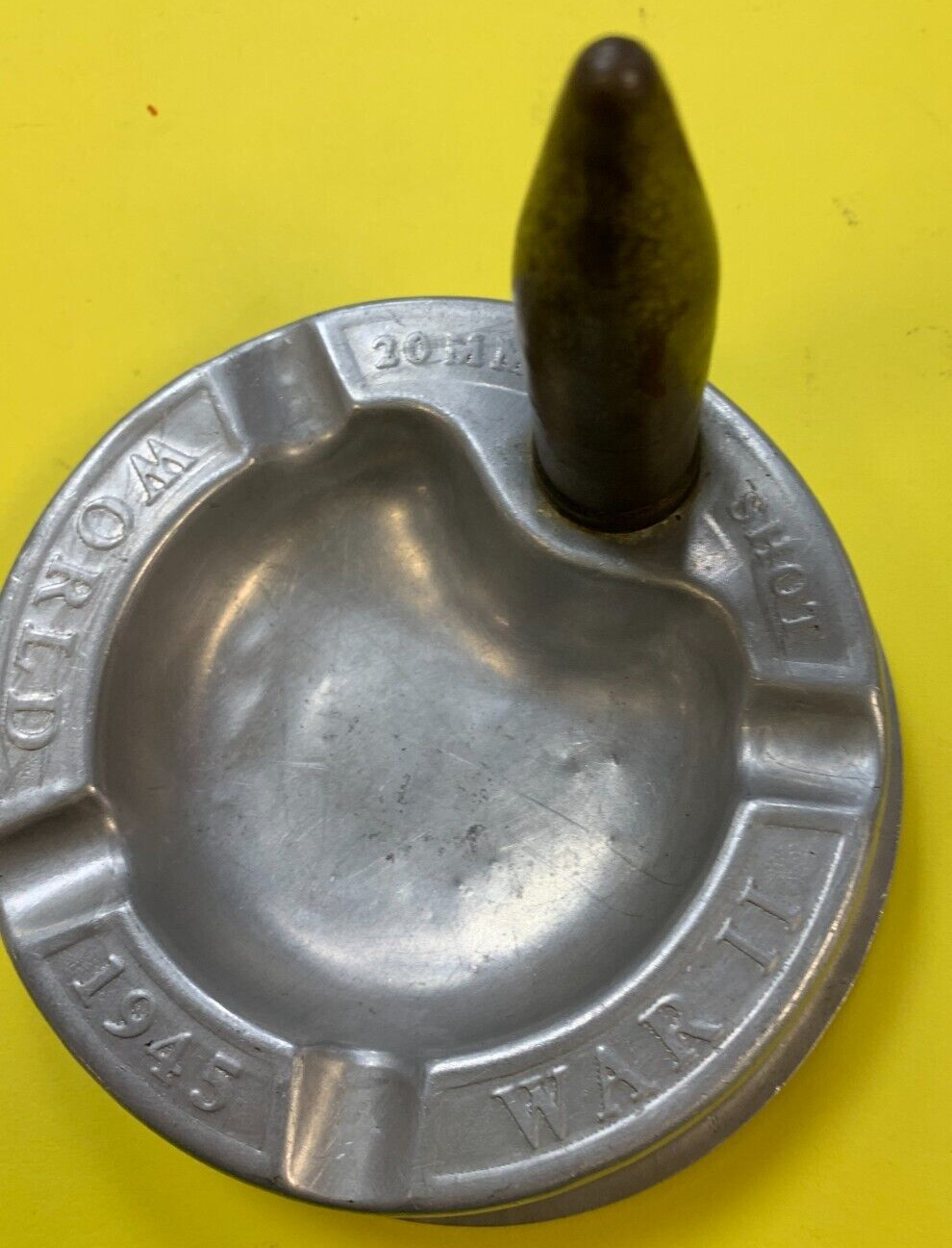 VINTAGE World War 2 Ashtray 20mm Shot Historical Imports Antique 1945 Trench Art