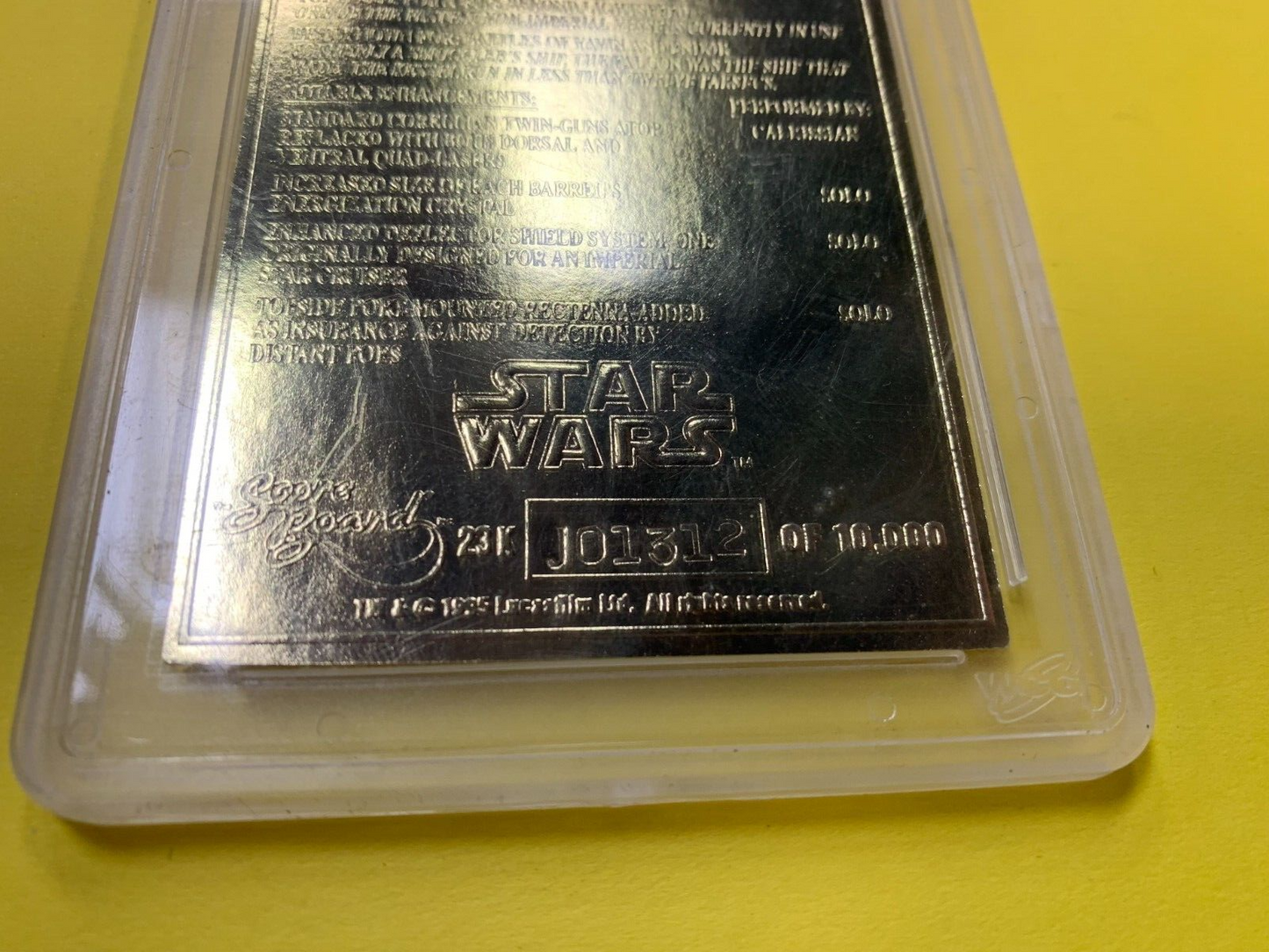 10 GEM MT GRADED 1995 Score Board 23 Karat Gold Star Wars Millennium Falcon