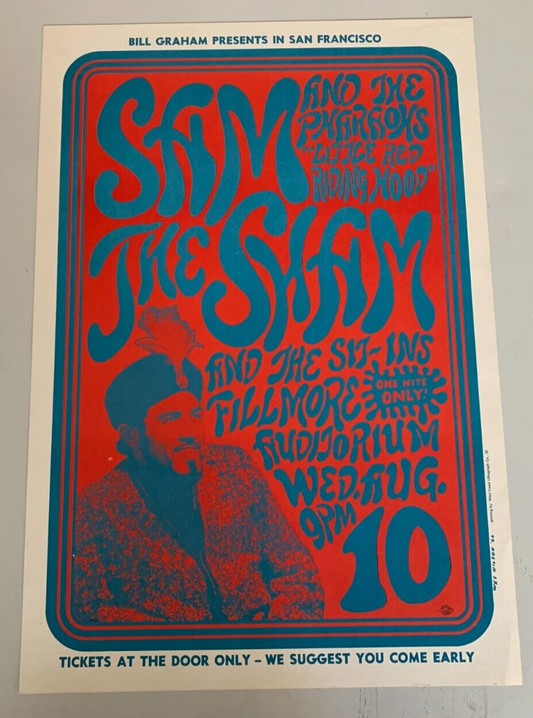 Wes Wilson - 1966 - Sam The Sham Concert Poster RP 2nd Edition Bill Graham
