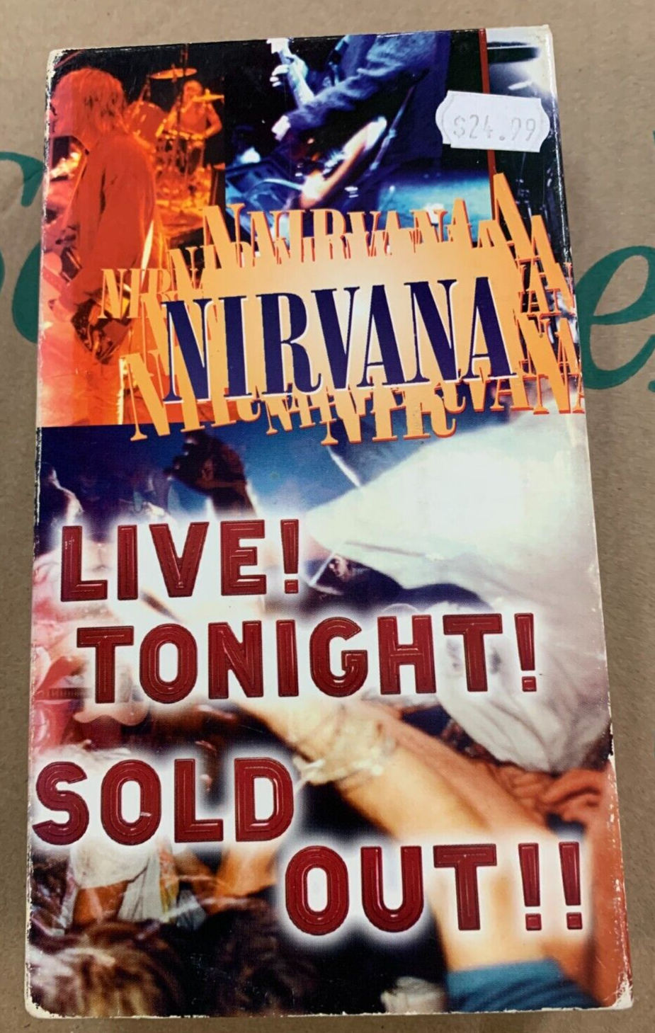 VINTAGE VHS TAPE Nirvana Live! Tonight! Sold Out!! Geffen Home Video 1994 Kurt
