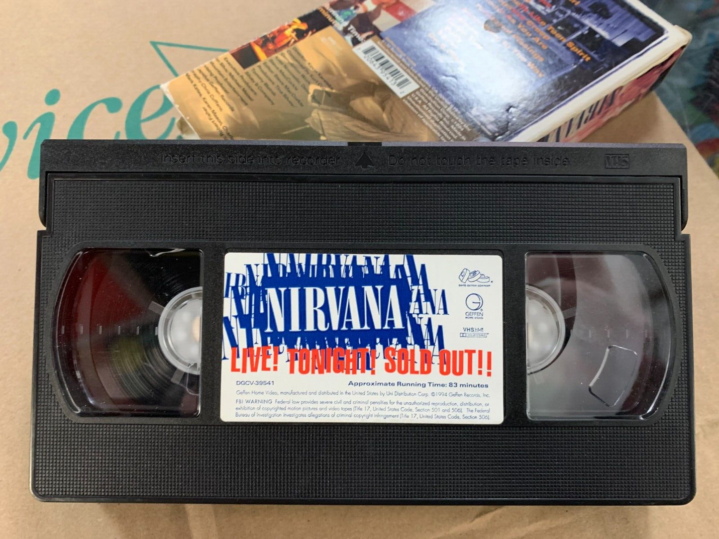 VINTAGE VHS TAPE Nirvana Live! Tonight! Sold Out!! Geffen Home Video 1994 Kurt
