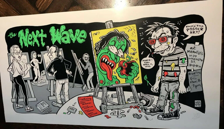 Ward Sutton - 1996 - The Next Wave Exhibition Poster @ Maxwell's Hoboken NJ