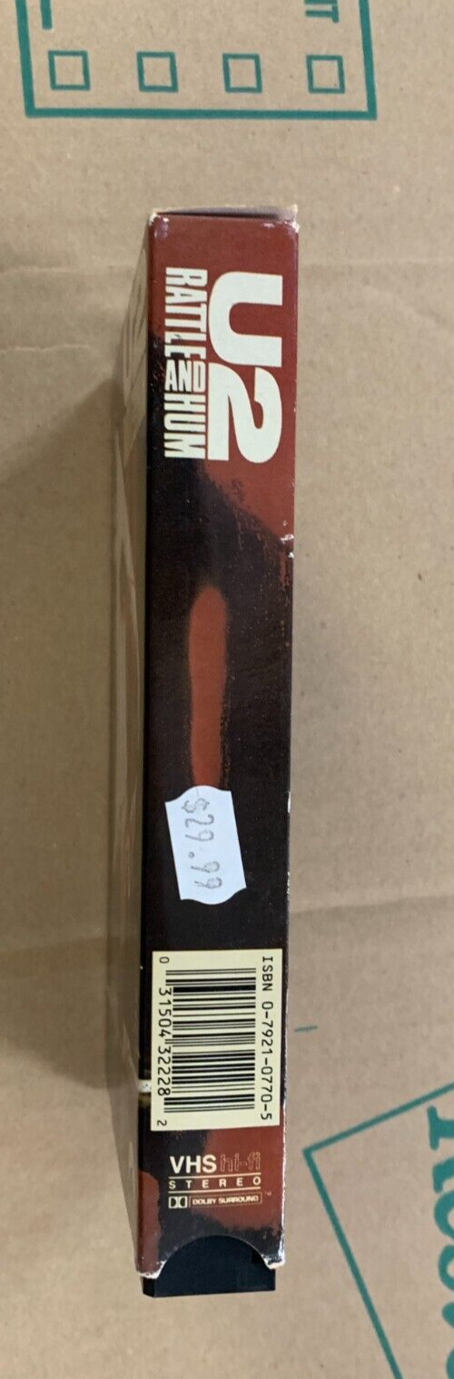 VINTAGE VHS TAPE 1988 U2 Rattle And Hum Paramount Pictures New Wave Bono Edge
