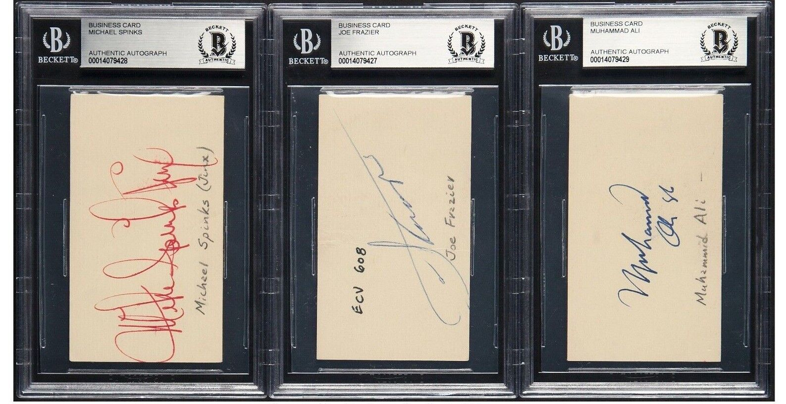 ð¥Muhammad Ali Joe Frazier Spinks Signed Boxing AUTO BGS Authentic LEGENDS