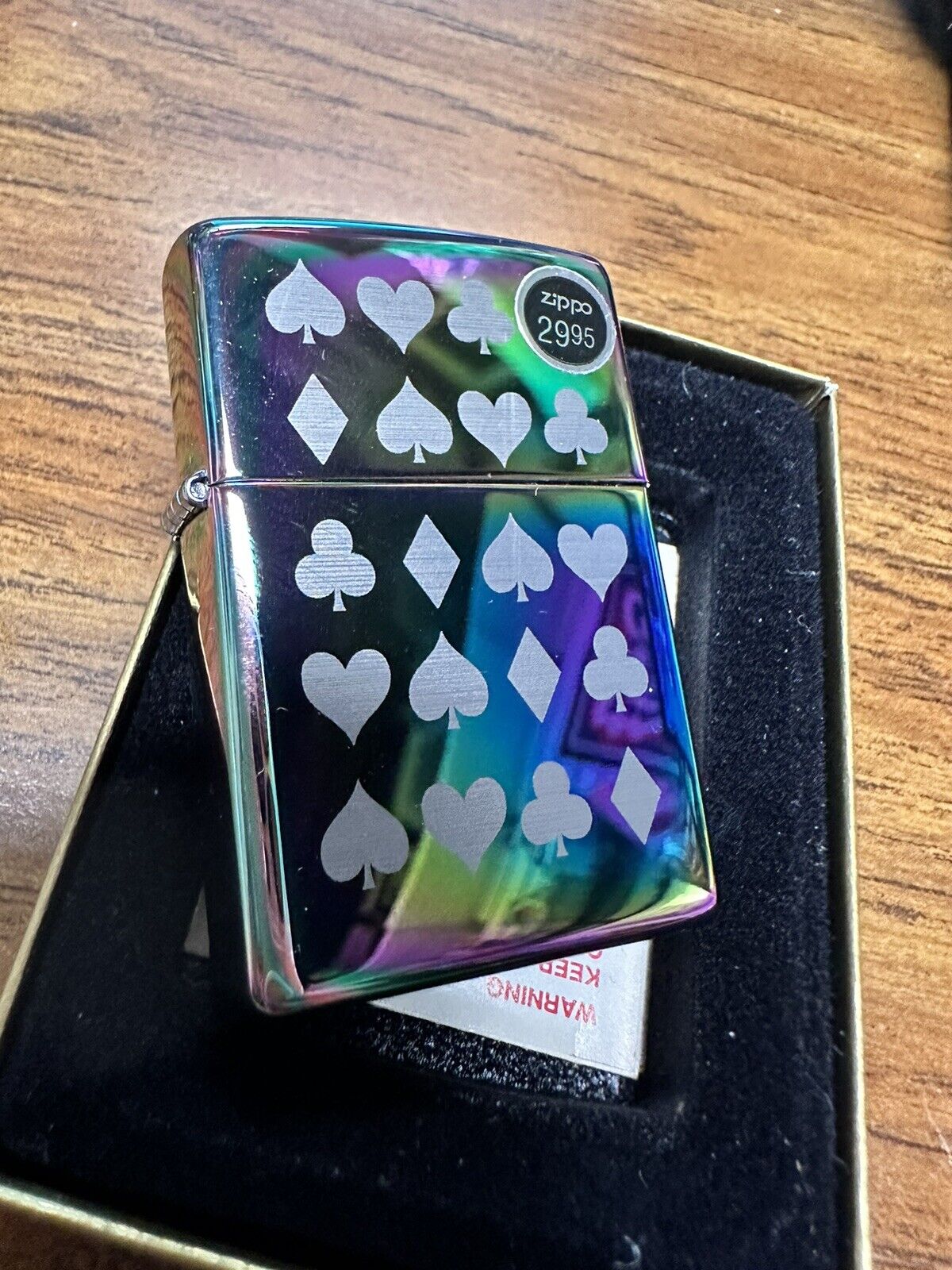 Zippo Lighter Spectrum Card Suites 2002 New Unstuck Rare
