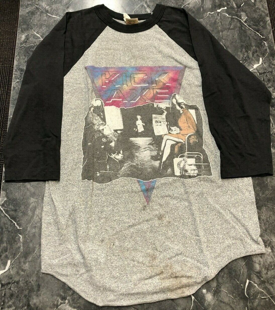 Vintage T Shirt - Kick Axe Joker at Large 1986 Rare XL Signal Baseball Style