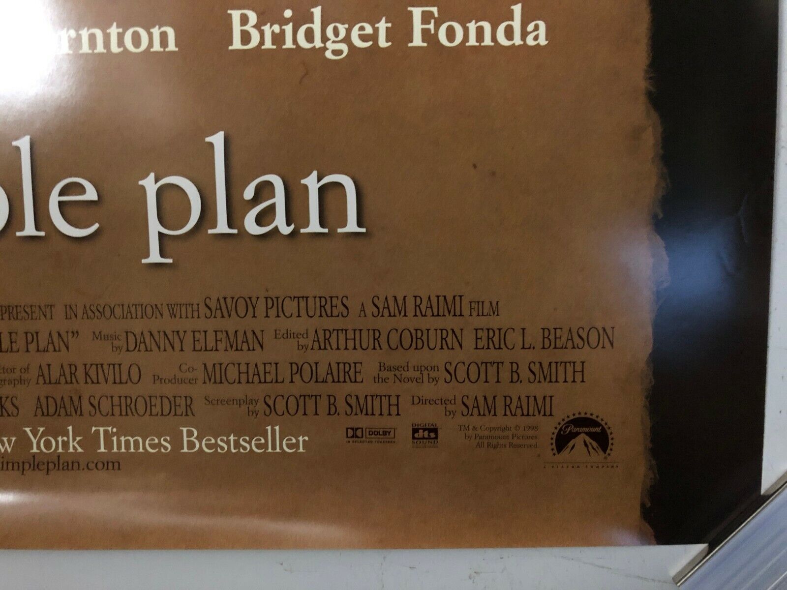 "A Simple Plan" Original Movie Promo Poster One Sheet 27x40 Billy Bob Thornton