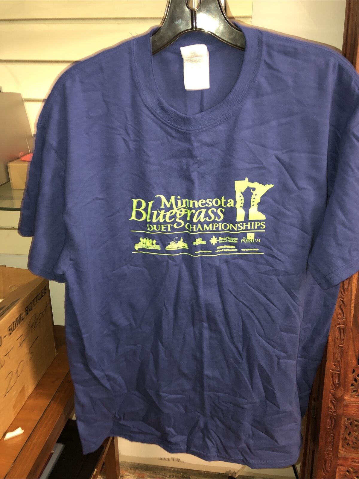 Vintage T Shirt - Minnesota Blue Grass Duet Championship Gildan Size L Purple