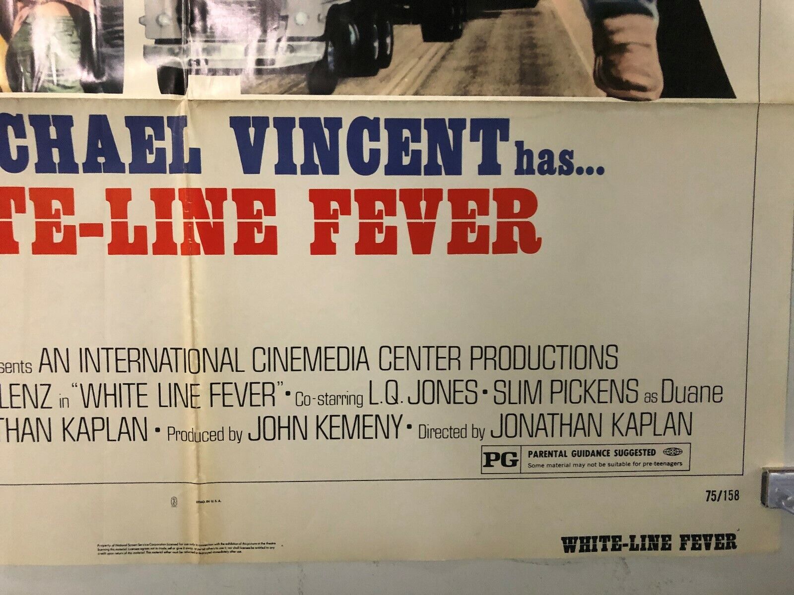 White Line Fever (Columbia, 1975). One Sheet (27" X 41"). Action.