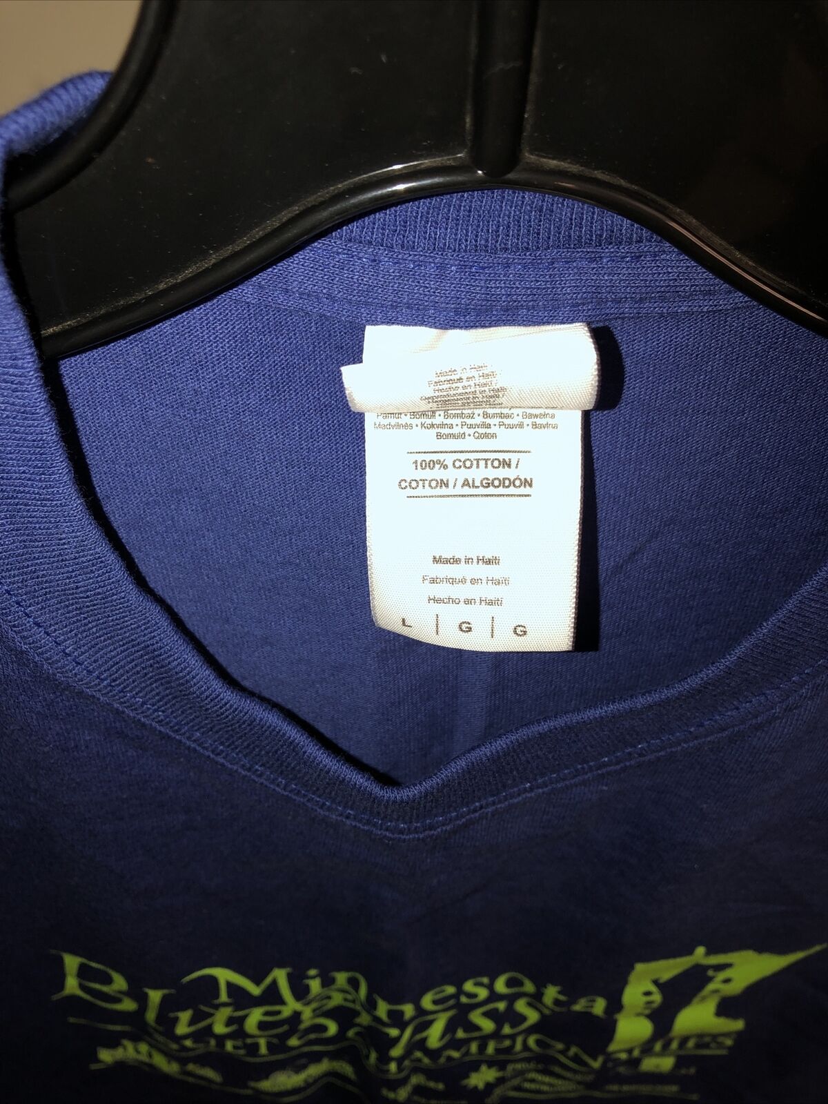 Vintage T Shirt - Minnesota Blue Grass Duet Championship Gildan Size L Purple