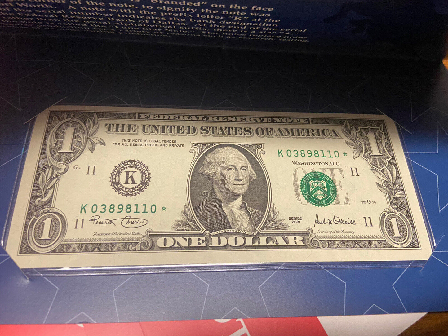 10 Sequential ** STAR ** NOTES. TEXAS $1 LONE STAR NOTES K03898101 - 10