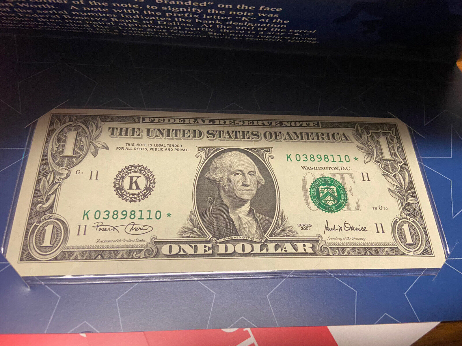 10 Sequential ** STAR ** NOTES. TEXAS $1 LONE STAR NOTES K03898101 - 10