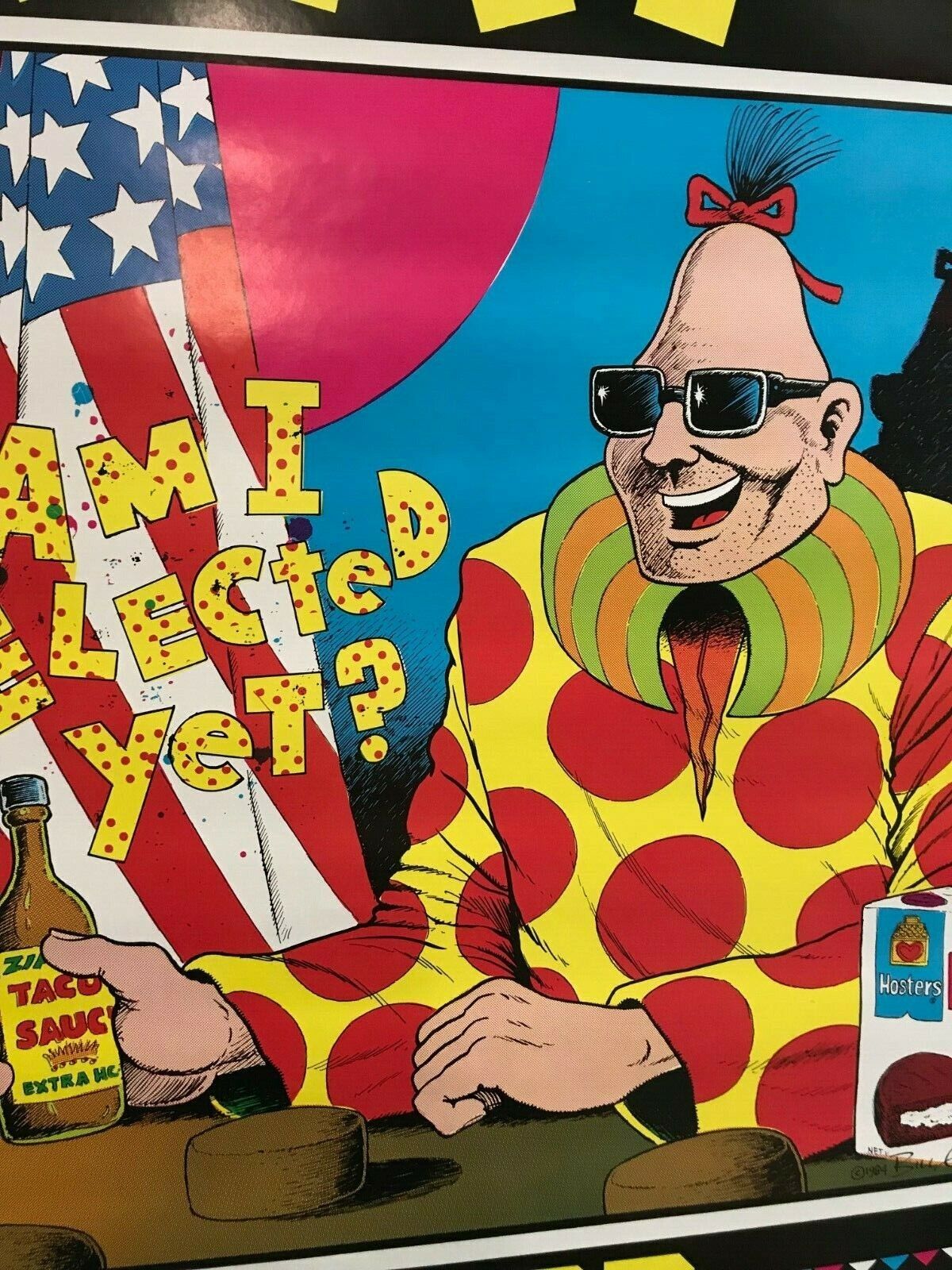 Zippy For President Poster 16 1/2 x 22 70's Pop Culture Pinhead Bill Griffith