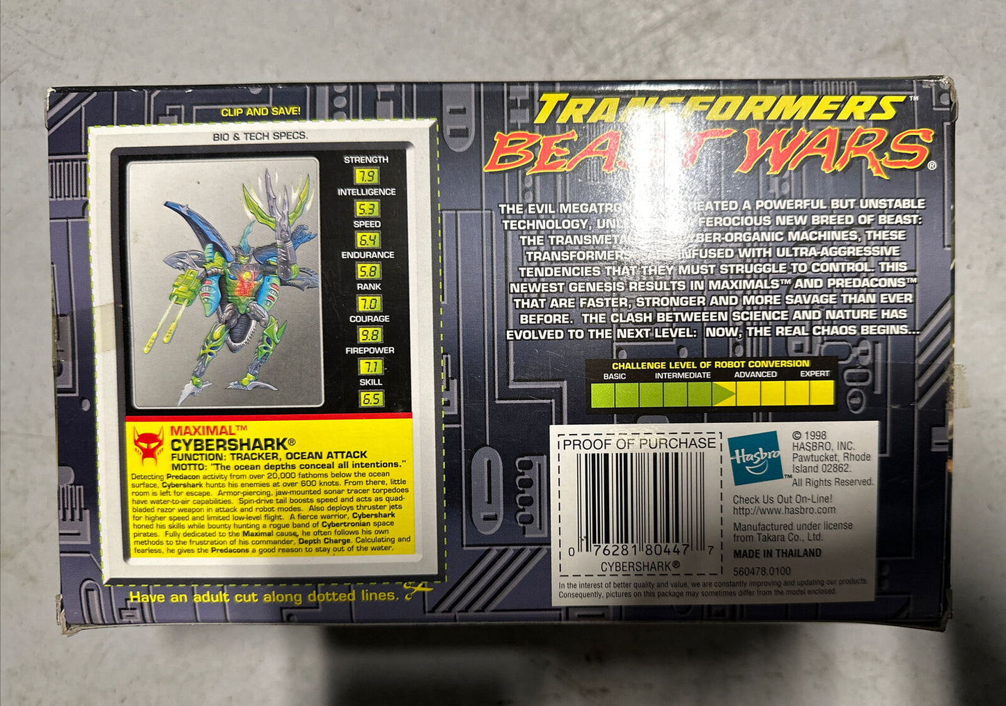 093 1998 Hasbro Transformers Beast Wars TransMetals 2 Cybershark Maximal