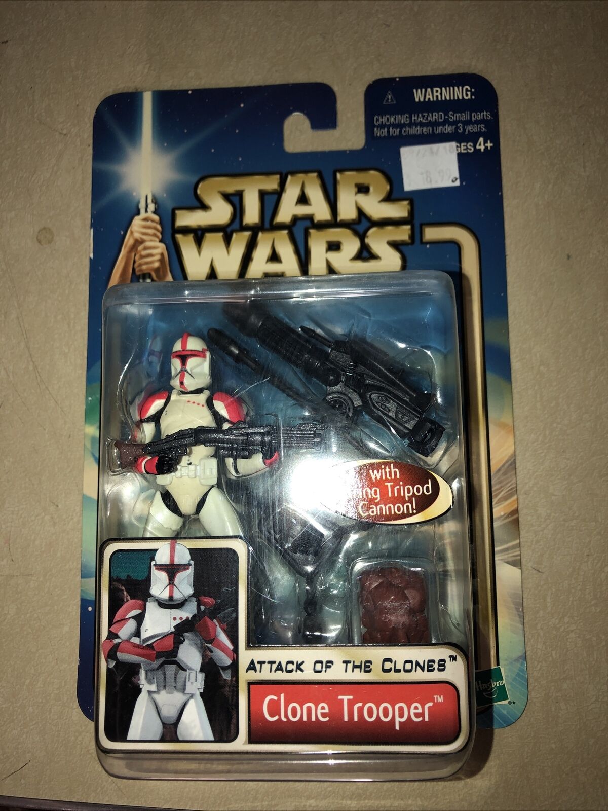 2002 Hasbro Red Clone Trooper Star Wars Attack of the Clones Action Figure Scan2