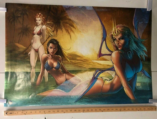 COMIC STYLE ART POSTER Michael Turner Sensual Mermaids Aspen Classic 