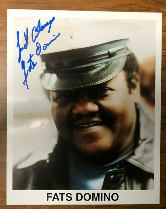 Autographed Photo Of Fats Domino 8x10 Legendary Jazz Musician Rock And Roll