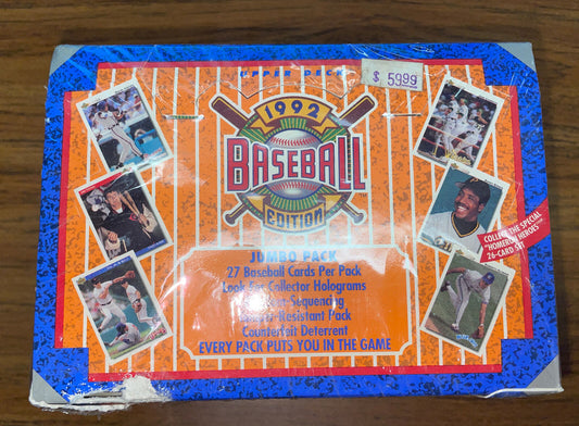 1992 Upper Deck - Low # Baseball Jumbo Box RARE FACTORY SEALED HOMERUN HEROES