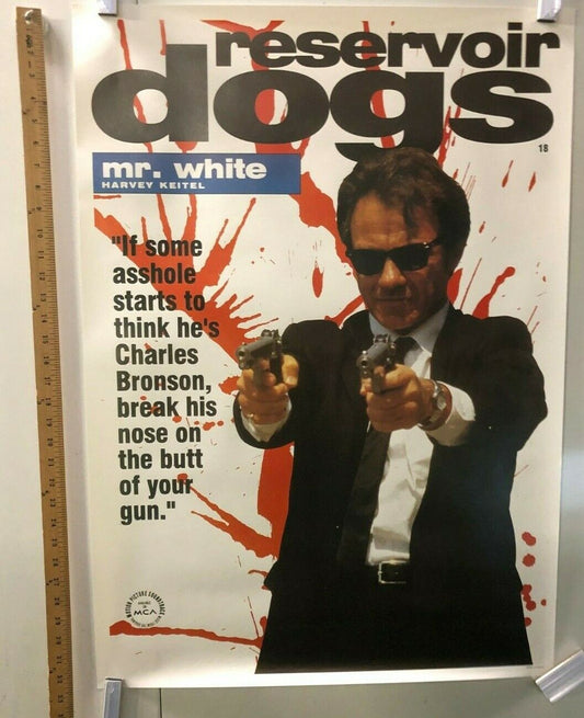 "Reservoir Dogs" Original Movie Theater Promo Poster Mr. White Harvey Keitel