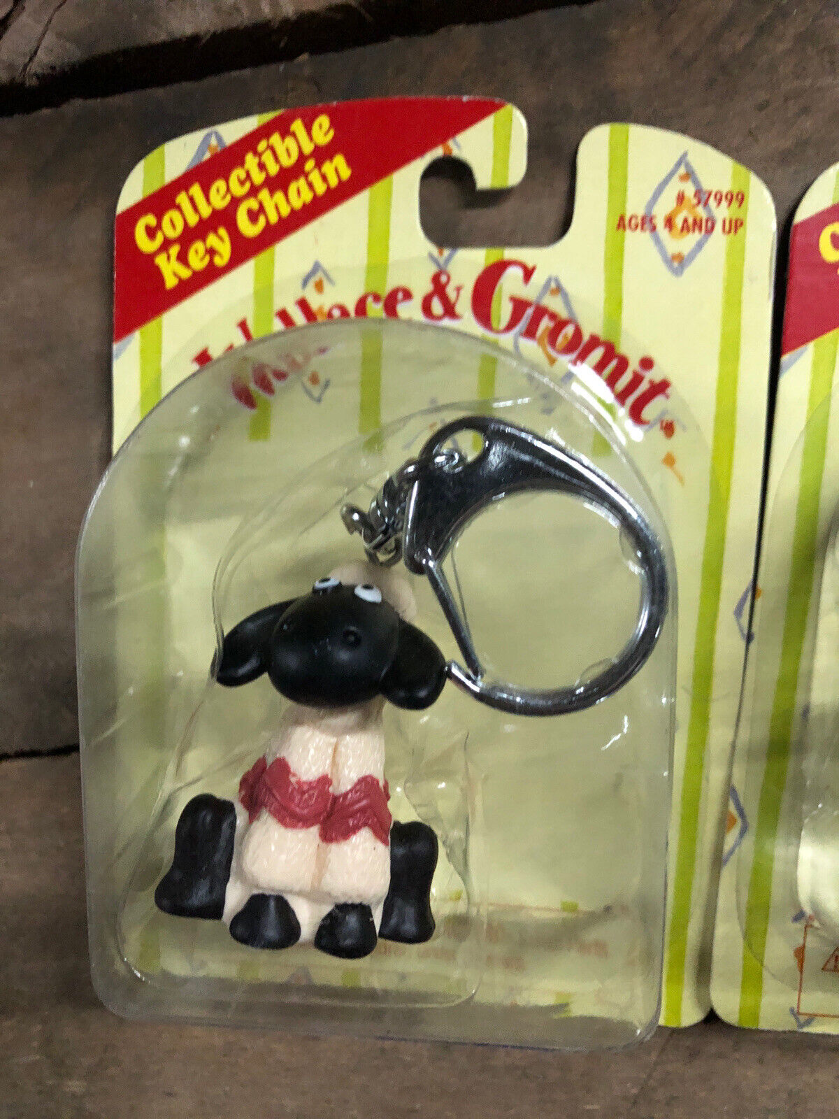 1989 Wallace & Gromit Key Chain Figure Sealed On Card Vintage preston & sheep