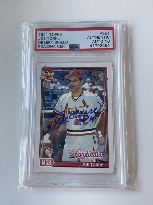 1991 Topps Operation Desert Shield Joe Torre PSA DNA 10 HOF ST LOUIS CARDINALS 