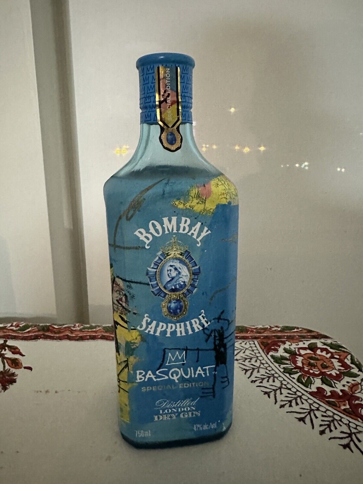 Bombay Sapphire Gin X Jean-Michael Basquiat Limited Edition empty bottle