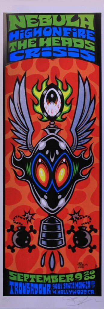 Alan Forbes - 2000 - Nebula Concert Poster W/ High On Fire, And The Heads